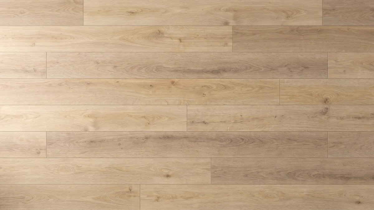 Vinylboden in natürlicher Holzoptik, von oben